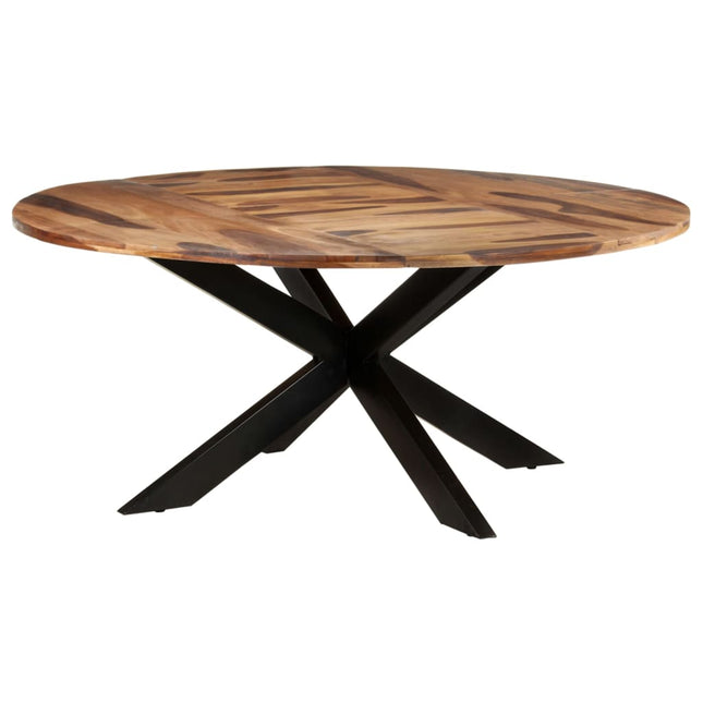 Tavolo Pranzo Rotondo 175x75 cm Legno di Acacia Finitura Ambra