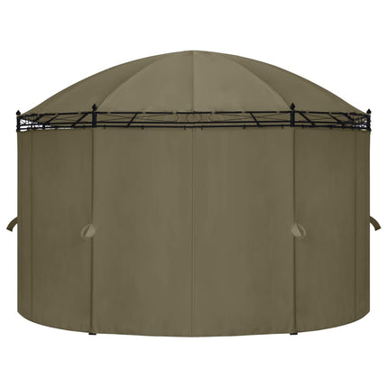 Gazebo con Tende 520x349x255 cm Grigio Talpa 180 g/m²