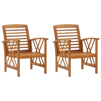 Sedie da Giardino 2 pz in Legno Massello d'Acacia