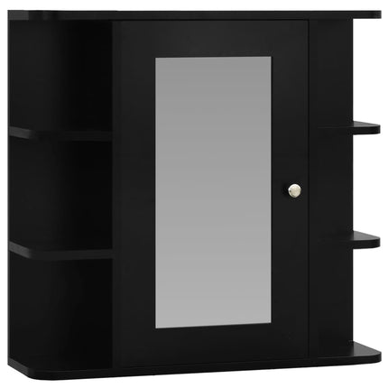 Armadietto a Specchio Nero 66x17x63 cm in MDF