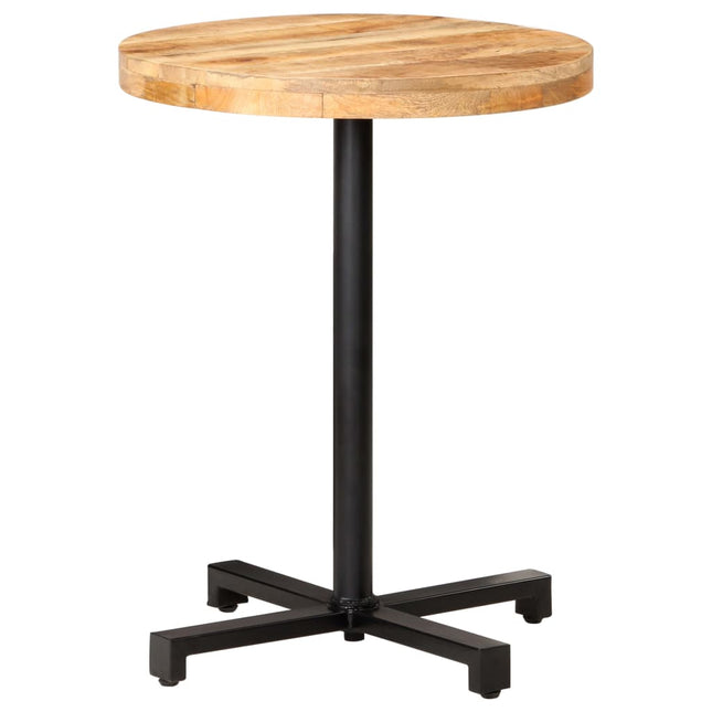Tavolino da Bistrot Rotondo Ã˜60x75 cm in Legno di Mango Grezzo