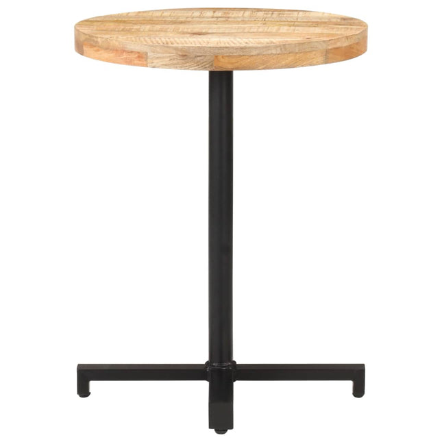 Tavolino da Bistrot Rotondo Ã˜60x75 cm in Legno di Mango Grezzo
