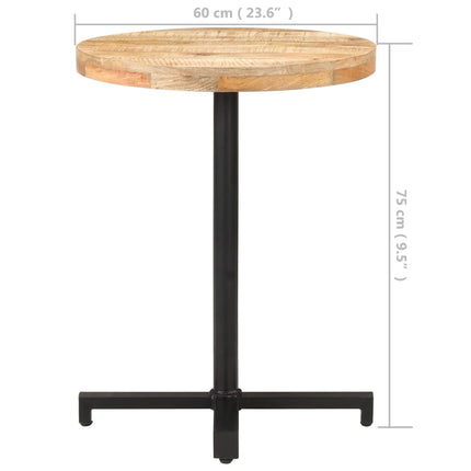 Tavolino da Bistrot Rotondo Ã˜60x75 cm in Legno di Mango Grezzo