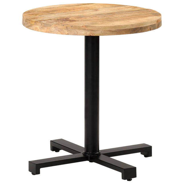 Tavolino da Bistrot Rotondo ÃƒËœ70x75 cm in Legno di Mango Grezzo