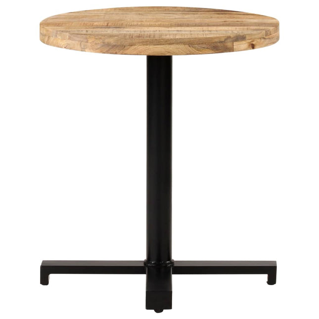 Tavolino da Bistrot Rotondo ÃƒËœ70x75 cm in Legno di Mango Grezzo