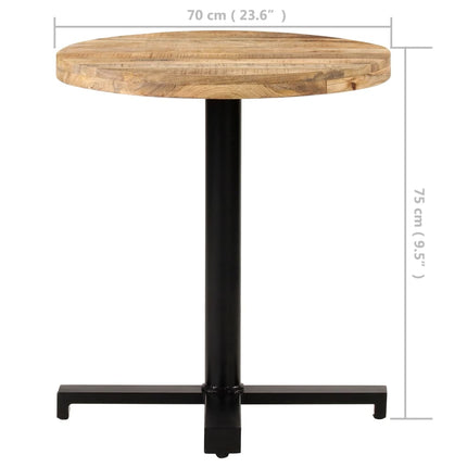 Tavolino da Bistrot Rotondo ÃƒËœ70x75 cm in Legno di Mango Grezzo