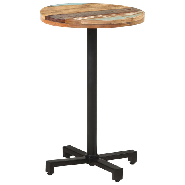 Tavolo da Bistrot Rotondo Ã˜50x75 cm Legno Massello di Recupero