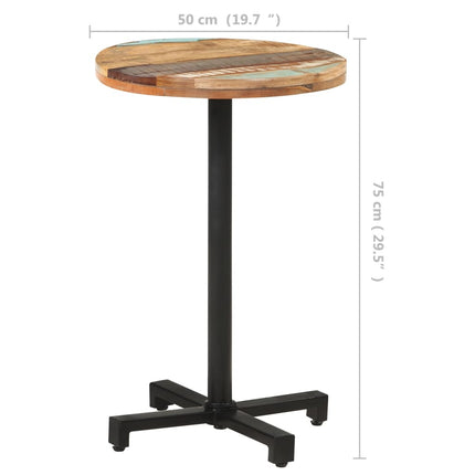 Tavolo da Bistrot Rotondo Ã˜50x75 cm Legno Massello di Recupero
