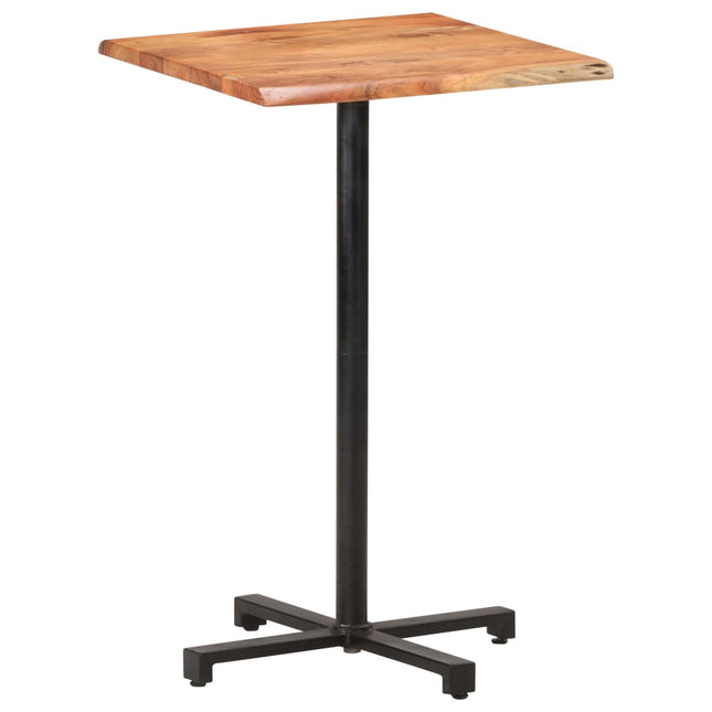Tavolino da Bar con Bordi Spigoli Vivi 60x60x110cm Legno Acacia