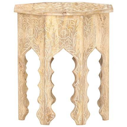 Tavolino da Salotto Ã˜48 cm in Legno Massello di Mango