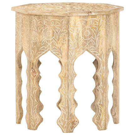 Tavolino da Salotto Ã˜48 cm in Legno Massello di Mango