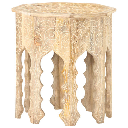 Tavolino da Salotto Ã˜48 cm in Legno Massello di Mango