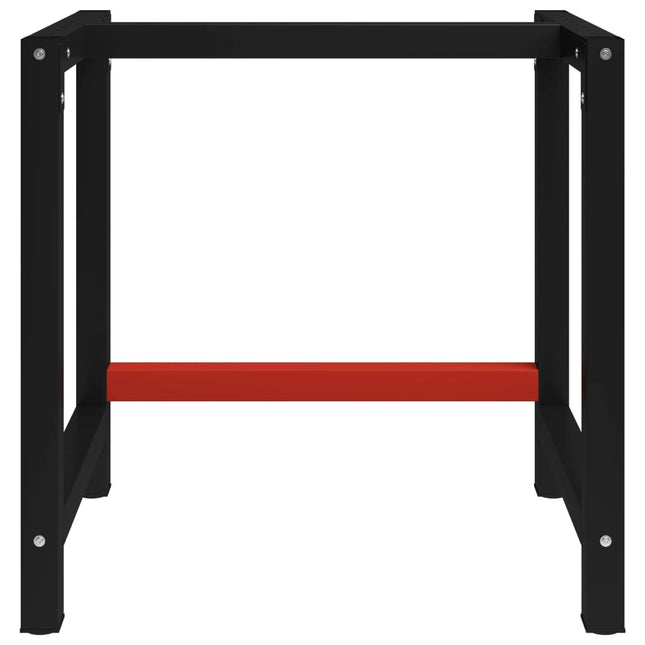 Telaio per Banco da Lavoro in Metallo 80x57x79 cm Nero e Rosso
