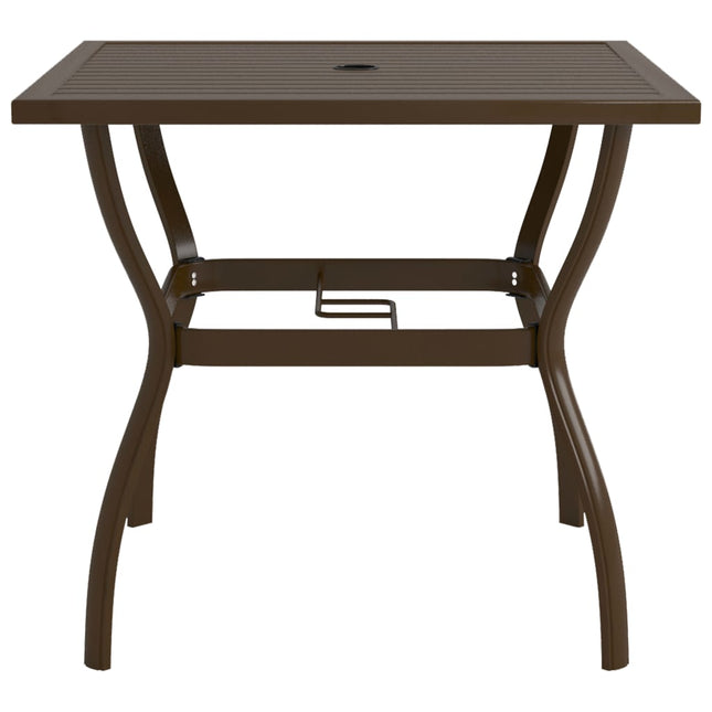 Tavolo da Giardino Marrone 81,5x81,5x72 cm in Acciaio