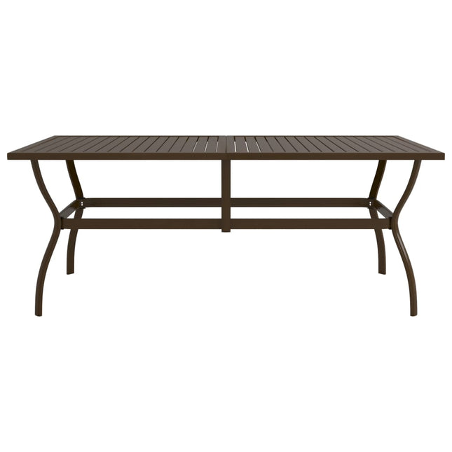 Tavolo da Giardino Marrone 190x80x72 cm in Acciaio