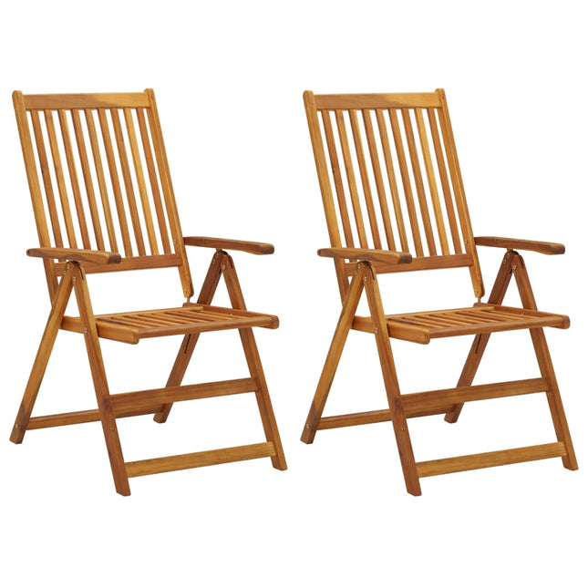 Sedie Reclinabili da Giardino 2 pz in Legno Massello di Acacia