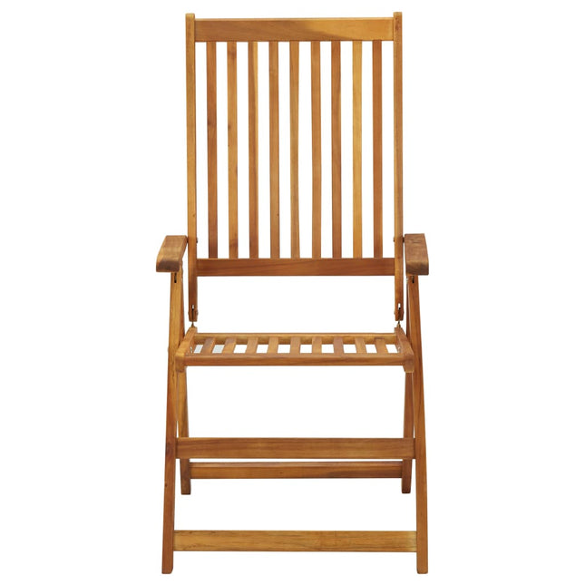 Sedie Reclinabili da Giardino 3 pz in Legno Massello di Acacia