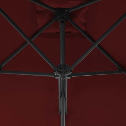 Ombrellone con Palo in Acciaio Rosso BordÃƒÂ² 250x250x230 cm