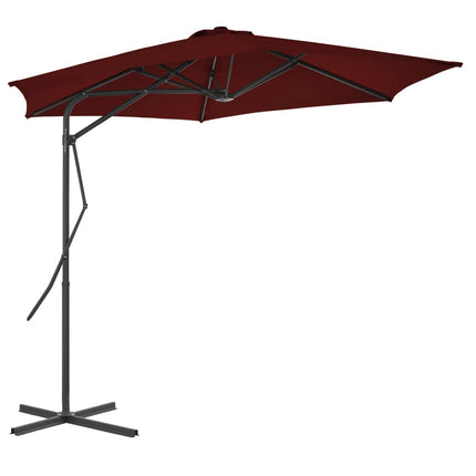 Ombrellone con Palo in Acciaio Rosso BordÃƒÂ² 300x230 cm