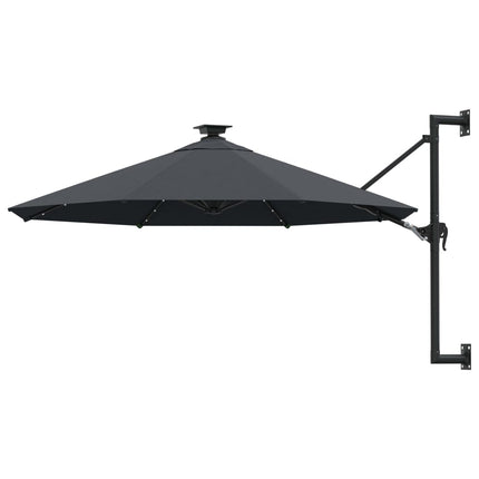 Ombrellone da Giardino a Parete con LED 300 cm Antracite