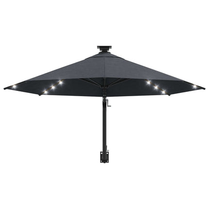 Ombrellone da Giardino a Parete con LED 300 cm Antracite