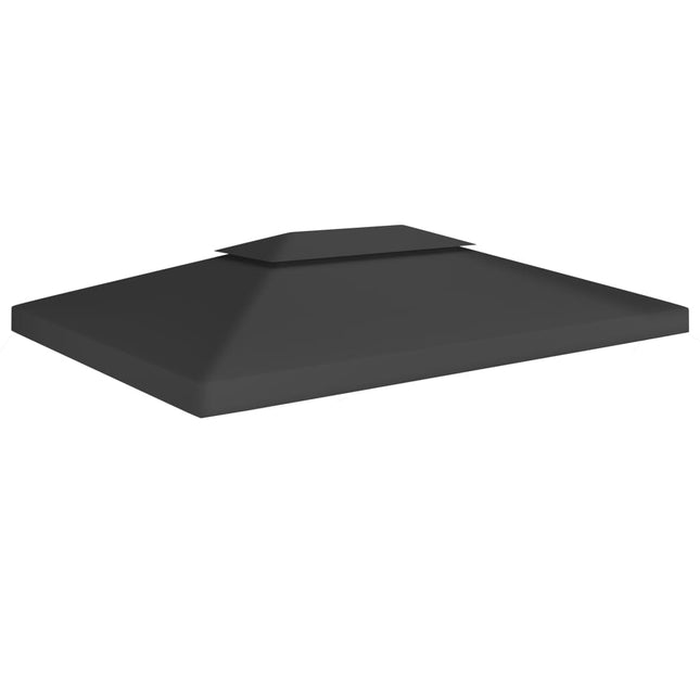 Copertura Superiore per Gazebo a 2 Strati 310 g/mÂ² 4x3 m Nera