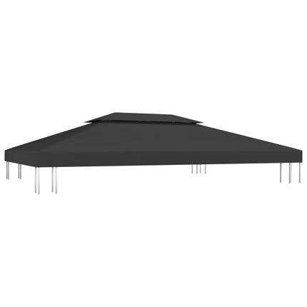 Copertura Superiore per Gazebo a 2 Strati 310 g/mÂ² 4x3 m Nera
