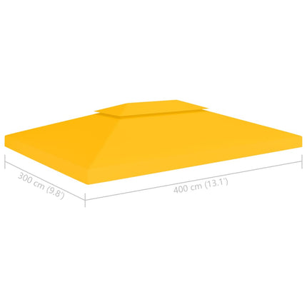Copertura Superiore per Gazebo a 2 Strati 310 g/mÂ² 4x3 m Gialla