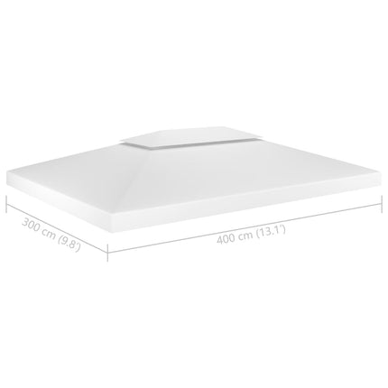 Copertura Superiore per Gazebo a 2 Strati 310 g/mÃ‚Â² 4x3 m Bianca