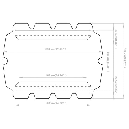 Baldacchino per Dondolo Giardino Bianco 188/168x145/110 cm
