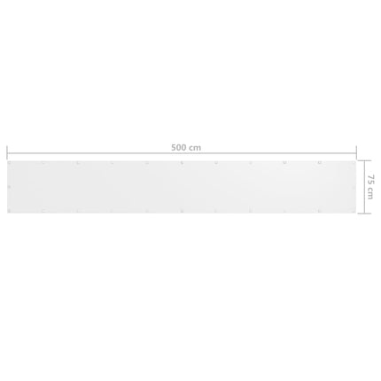 Paravento Balcone Bianco 75x500 cm in Tessuto Oxford