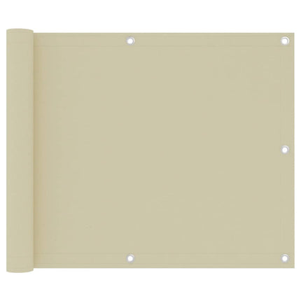 Paravento da Balcone Crema 75x500 cm Tessuto Oxford