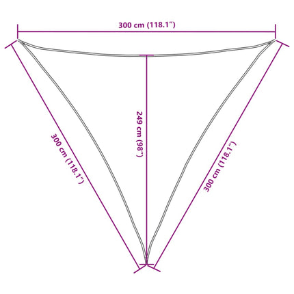 Parasole a Vela Oxford Triangolare 3x3x3 m Beige