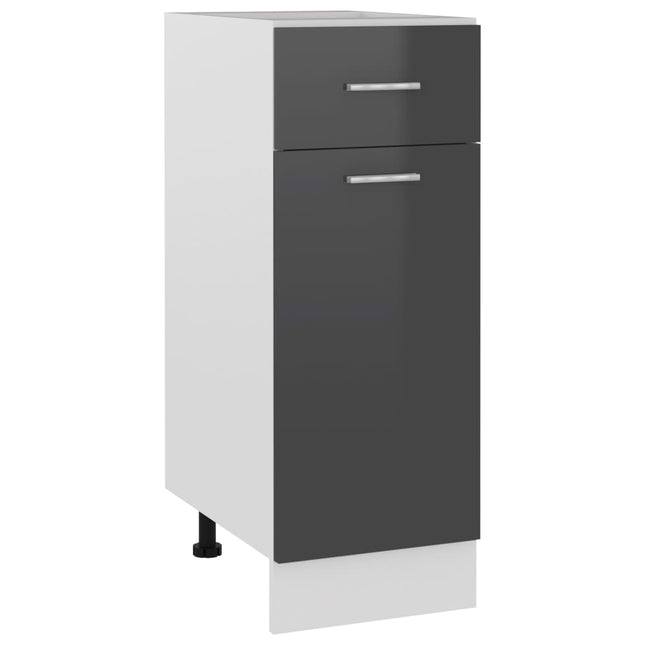Armadio Inferiore Cassetto Grigio Lucido 30x46x81,5 Multistrato