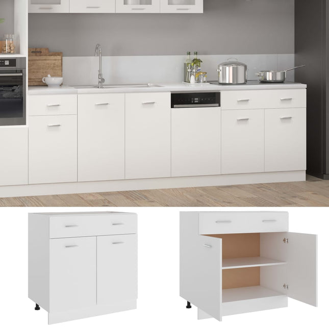 Mobile Inferiore Cassetto Bianco 80x46x81,5cm Legno Multistrato