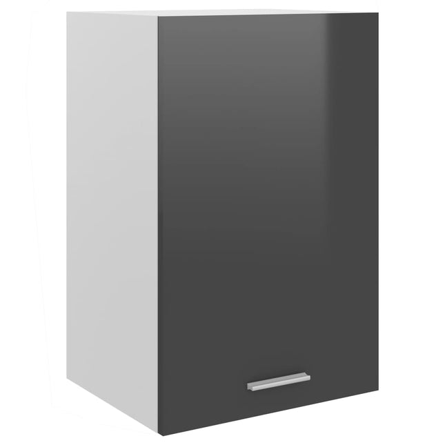 Mobile Pensile Grigio Lucido 39,5x31x60 cm in Legno Multistrato