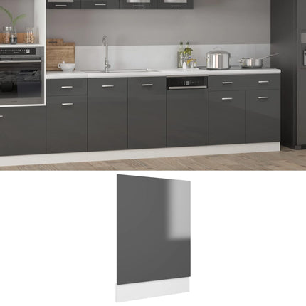 Pannello Lavastoviglie Grigio Lucido 45x3x67 cm Multistrato