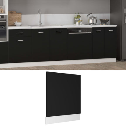 Pannello Lavastoviglie Nero 59,5x3x67 cm Legno Multistrato