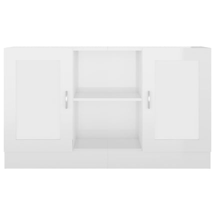 Credenza Bianco Lucido 120x30,5x70 cm in Legno Multistrato
