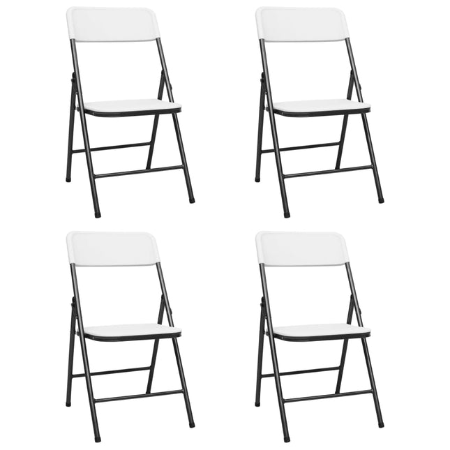 Sedie da Giardino Pieghevoli 4 pz in HDPE Bianco