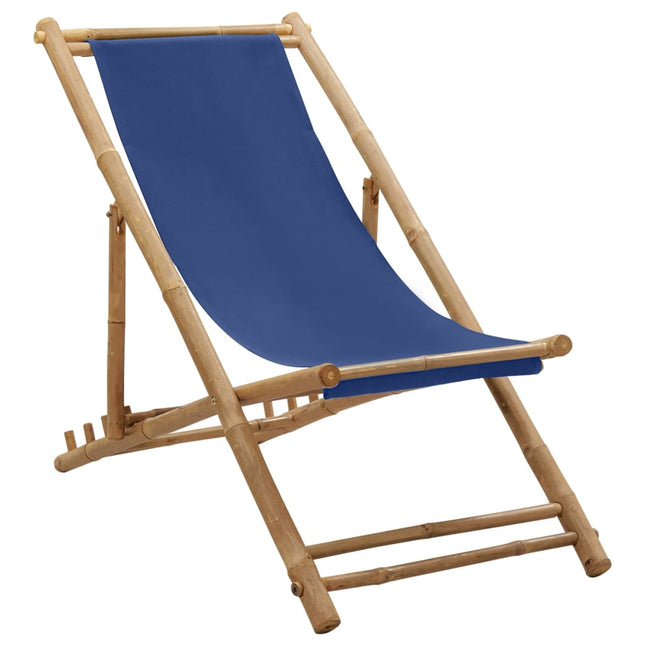 Sedia a Sdraio in BambÃƒÂ¹ e Tela Blu Marino