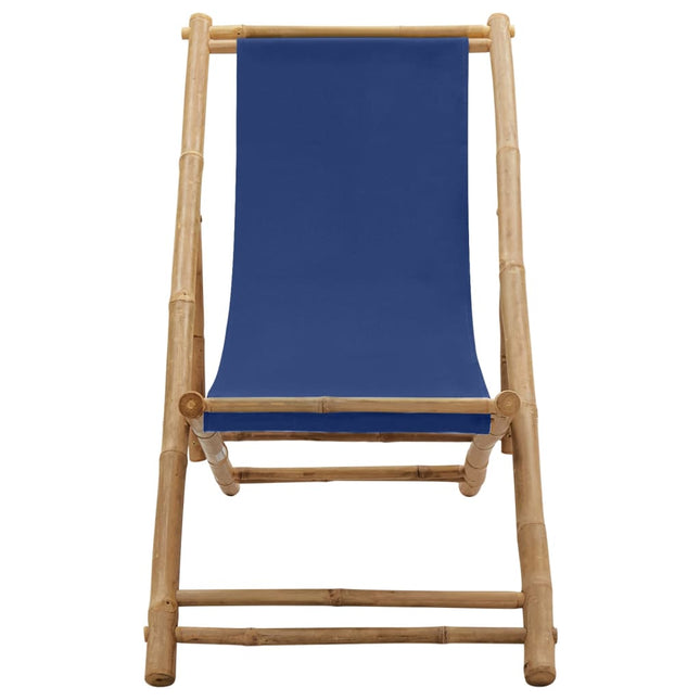 Sedia a Sdraio in BambÃƒÂ¹ e Tela Blu Marino