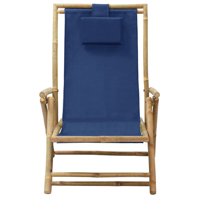Sedia Relax reclinabile Blu Marino in BambÃ¹ e Tessuto