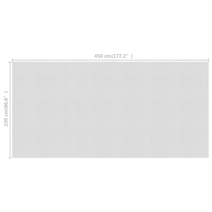 Pellicola Galleggiante Solare PE Piscina 450x220 cm Grigia