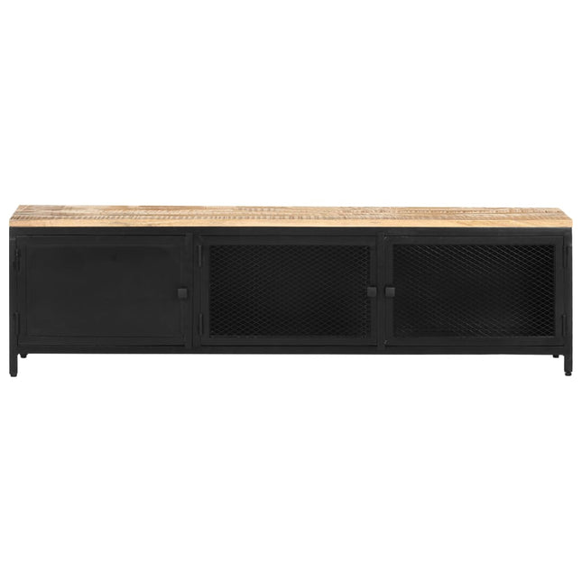Mobile Porta TV 130x30x37 cm in Legno Massello di Mango Grezzo