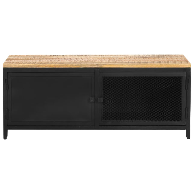 Tavolino da Salotto 90x50x37 cm Legno Massello di Mango Grezzo