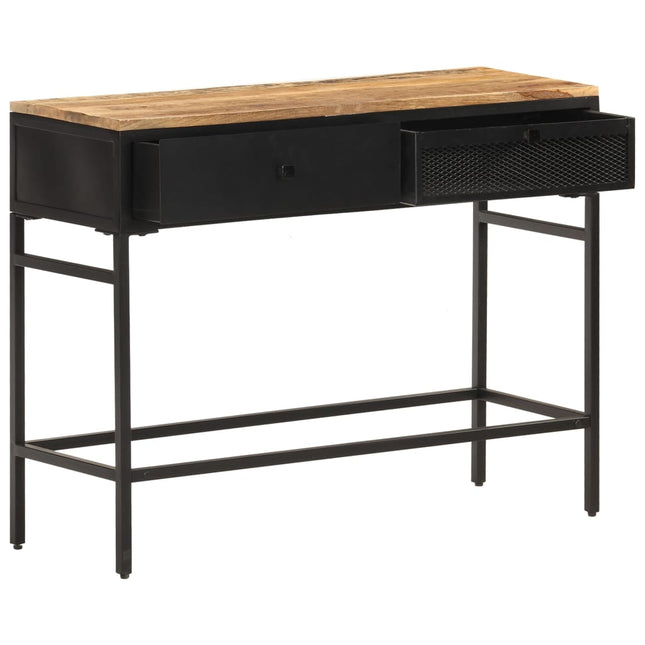 Credenza 100x35x77 cm in Legno Massello di Mango Grezzo