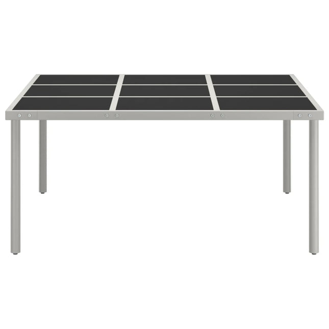 Tavolo da Giardino 170x170x74,5 cm in Vetro e Acciaio