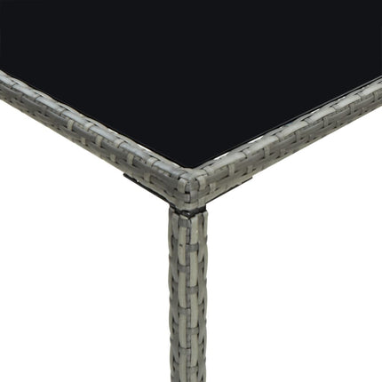 Tavolo da Bar da Giardino Grigio 70x70x110 cm Polyrattan Vetro