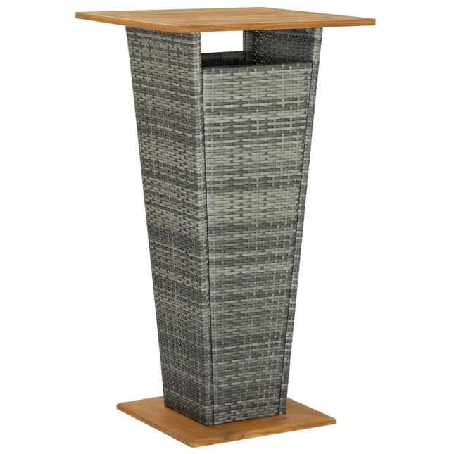 Tavolino da TÃ¨ Grigio 60x60x110 cm Polyrattan e Massello Acacia